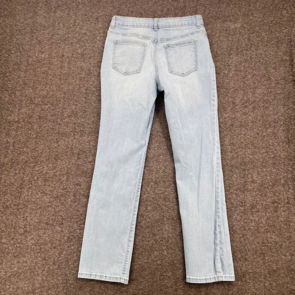 Wonder Nation Girls Straight Leg Jeans Light Wash Blue Size 16 Stretch Denim